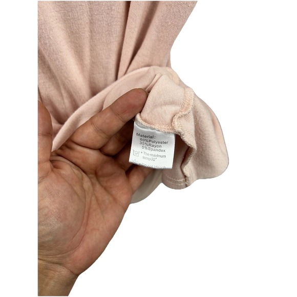 Hot Gift Blush Pink Twist Front Top XL Soft Girl Minimalist Basic Comfy Lounge - Picture 2 of 4